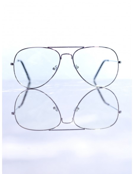 Lunettes de soleil aviateur Argent/Transparent Mixte
