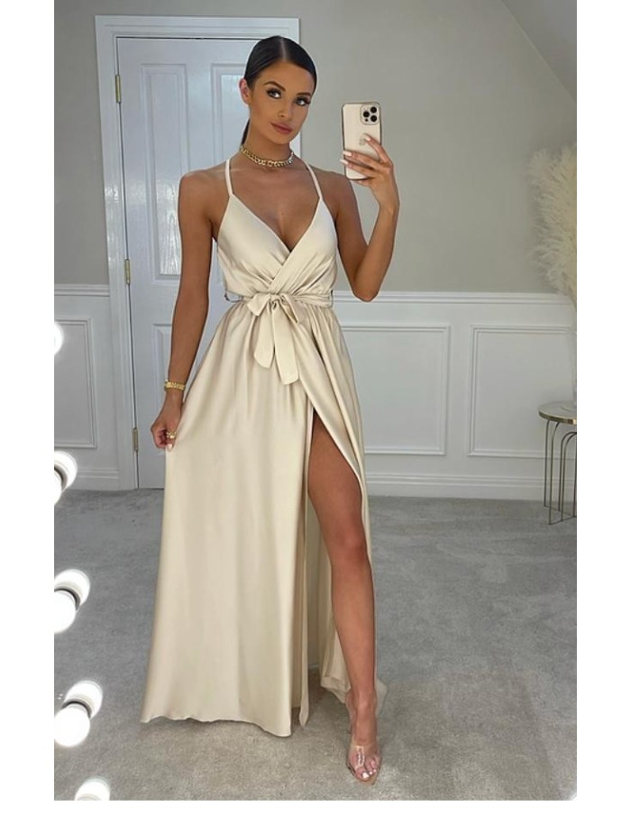 ROBE LONGUE SATINÉE - FEMME - FEMME