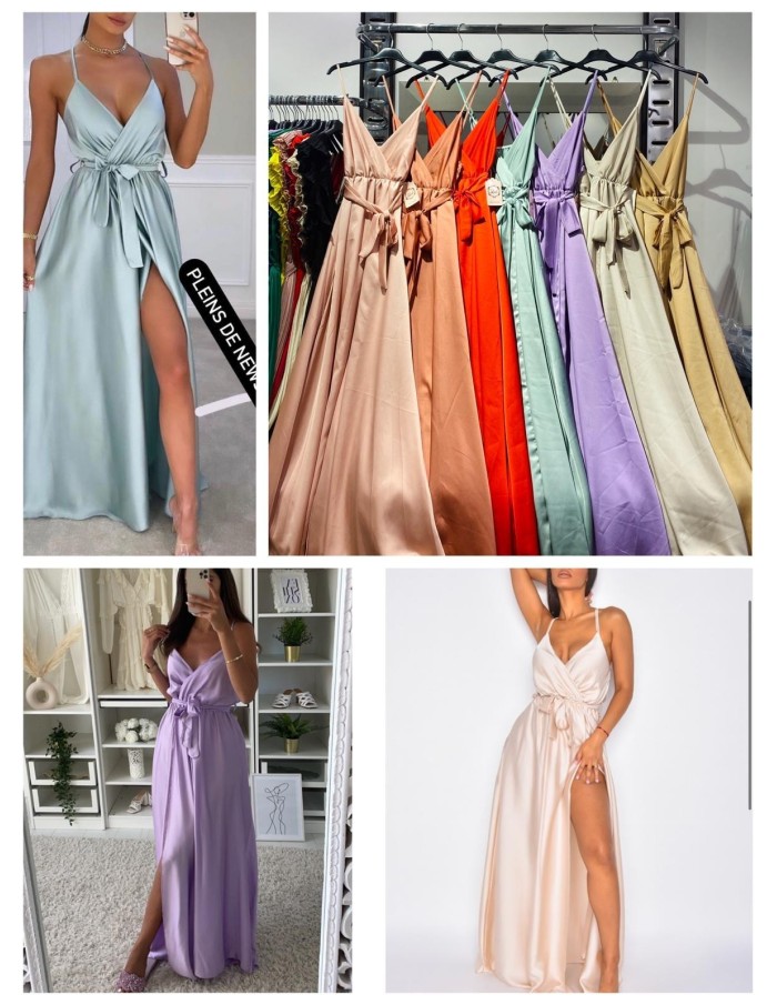 ROBE LONGUE SATINÉE - FEMME - FEMME