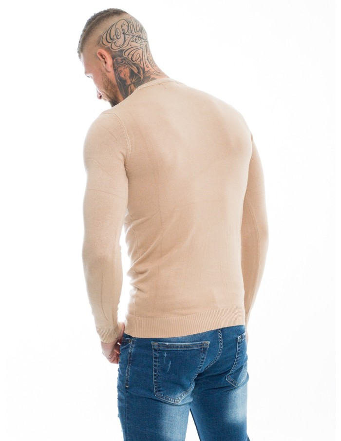 Pull COL ROND ZW002 Camel - JOHN H -HOMME - HOMME