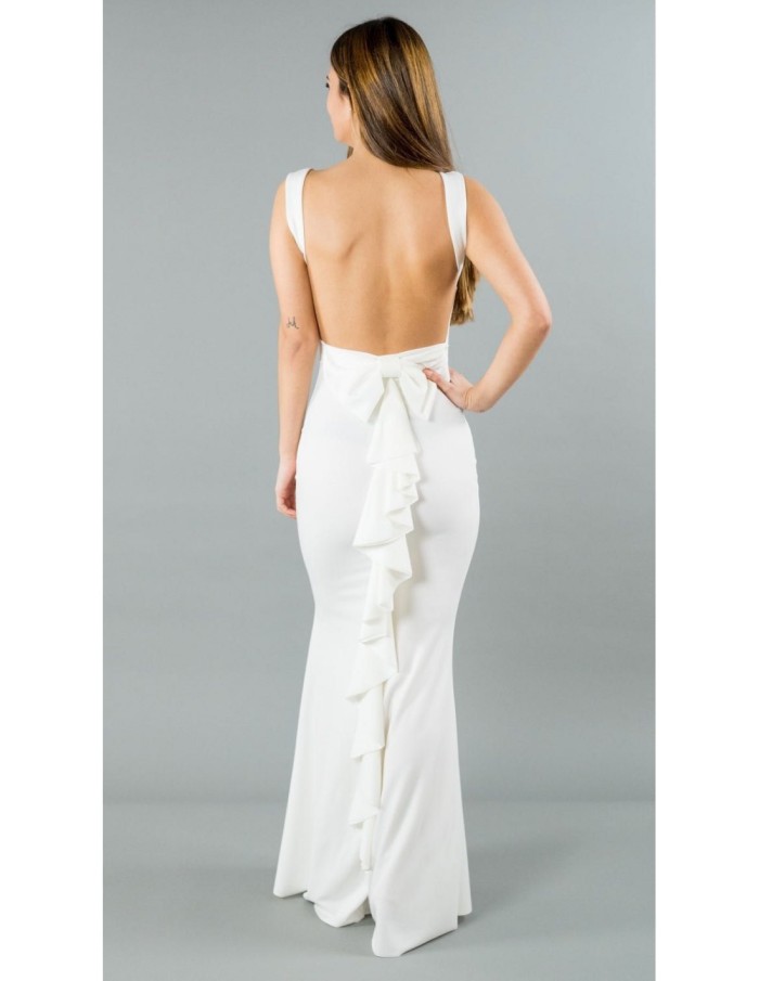 ROBE SYRENE LONG BLANC 9618 FEMME - Accueil