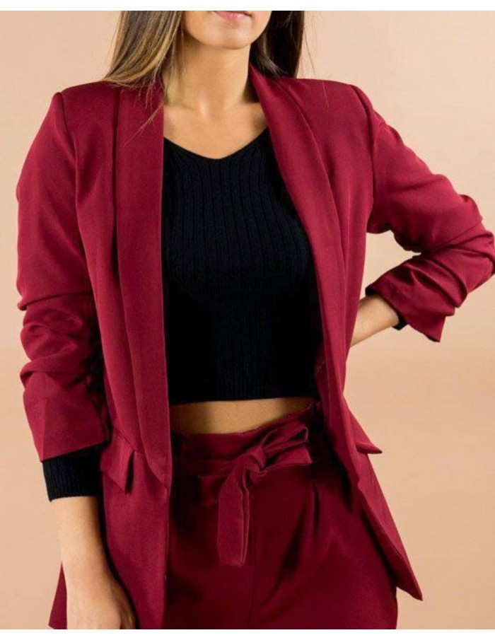 VESTE BLAZER MANCHE FROISSÉES BLANCHE 1302 FEMME - Accueil