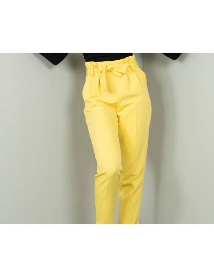 PANTALON TAILLE HAUTE CEINTURE NOIR 2412 FEMME - Accueil