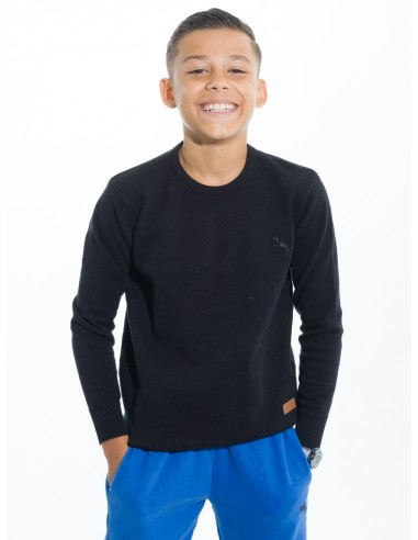 PULL MANCHE LONGUE NOIR EN MAILLE -...