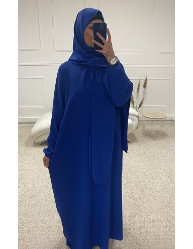ABAYA AVEC VOILE INTÉGRÉ FEMME BLEU...