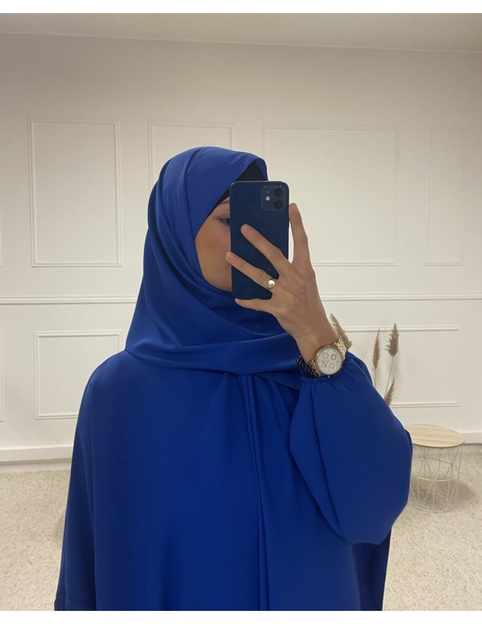 ABAYA AVEC VOILE INTÉGRÉ FEMME BLEU MARINE mastour - MASTOUR