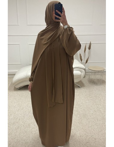 ABAYA AVEC VOILE INTÉGRÉ FEMME CAMEL...