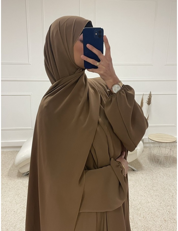 ABAYA AVEC VOILE INTÉGRÉ FEMME CAMEL MASTOUR - MASTOUR