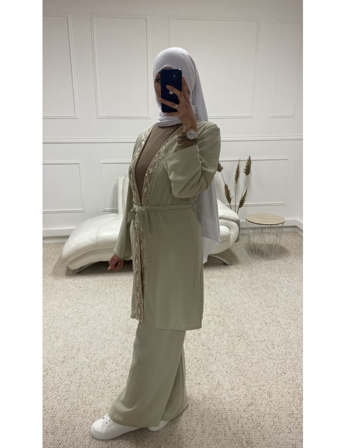 ENSEMBLE 2 PIÈCES FLUIDE MASTOUR BEIGE FEMME - MASTOUR