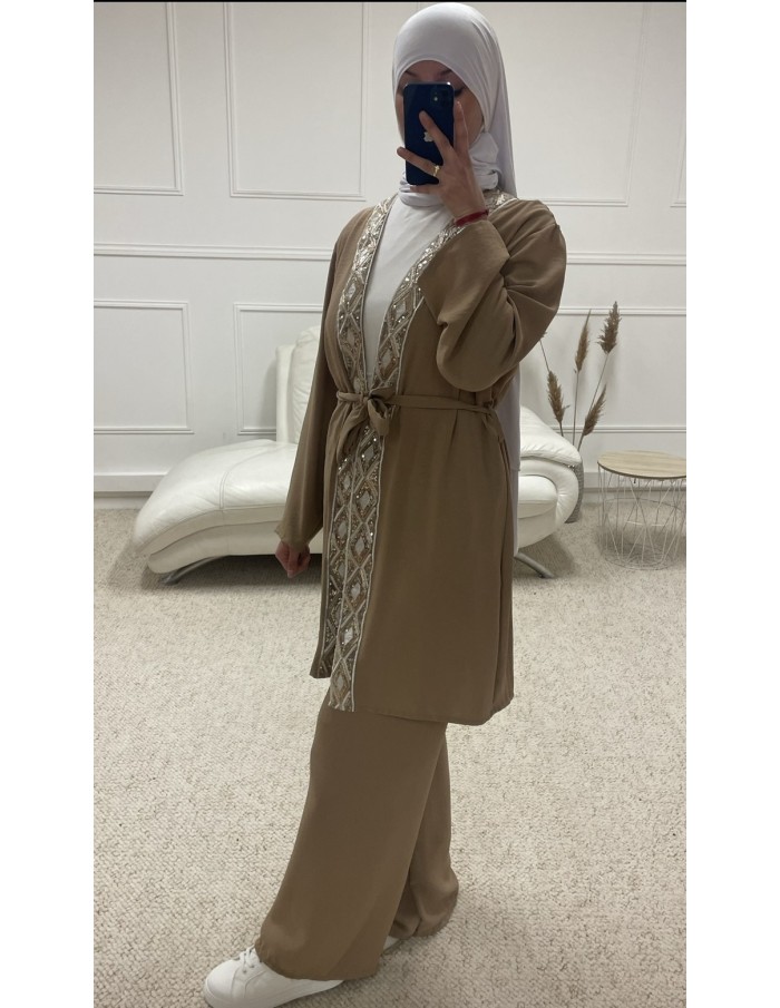 ENSEMBLE 2 PIÈCES FLUIDE MASTOUR CAMEL FEMME - MASTOUR