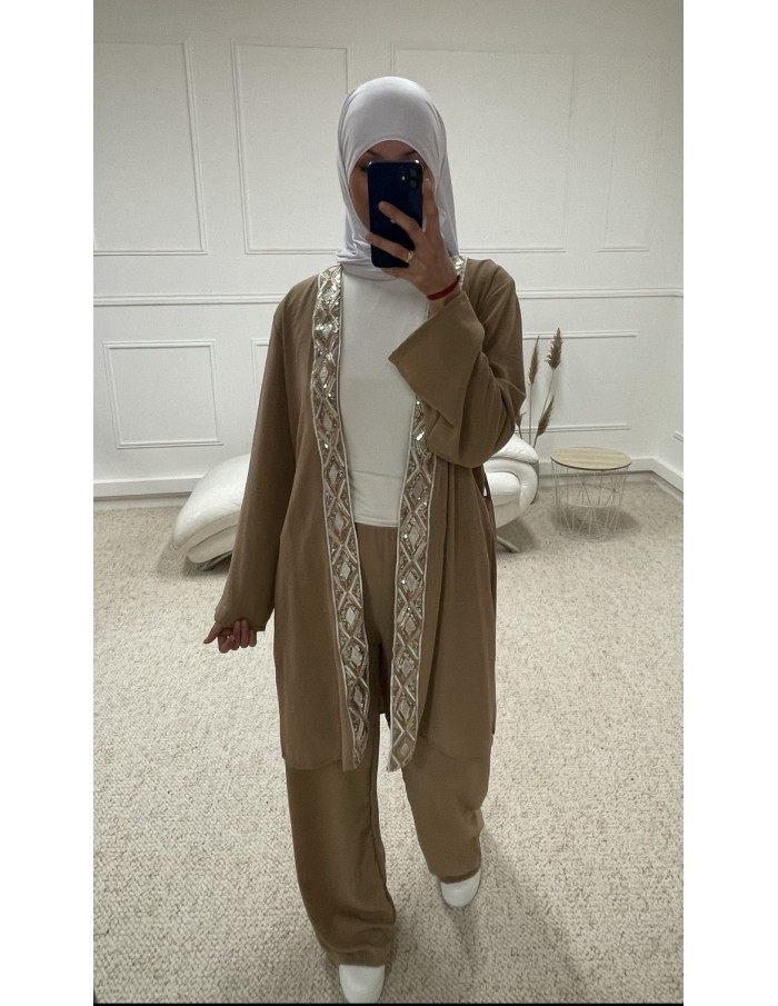 ENSEMBLE 2 PIÈCES FLUIDE MASTOUR CAMEL FEMME - MASTOUR