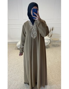 ABAYA MANCHE LONGUE COL V...