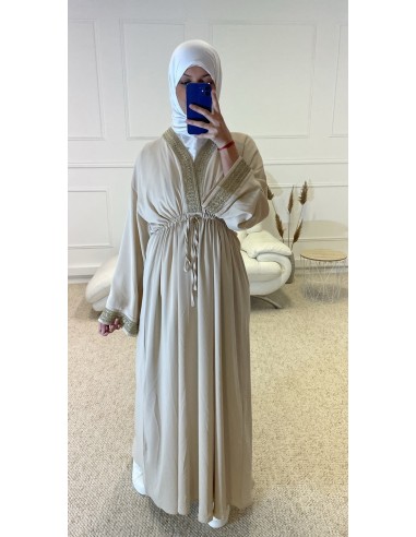 ABAYA CINTRÉ AVEC BRODERIE FEMME...