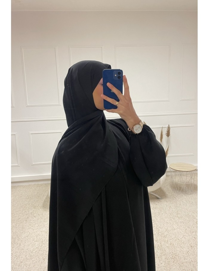 ABAYA AVEC VOILE INTÉGRÉ FEMME NOIR MASTOUR - MASTOUR