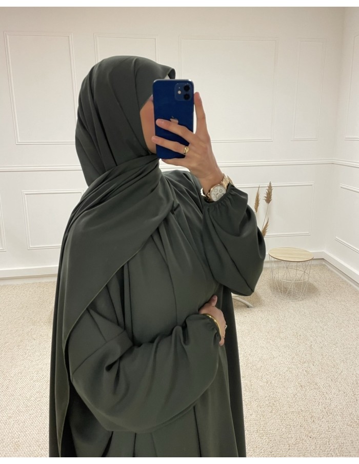 ABAYA AVEC VOILE INTÉGRÉ FEMME KAKI MASTOUR - MASTOUR
