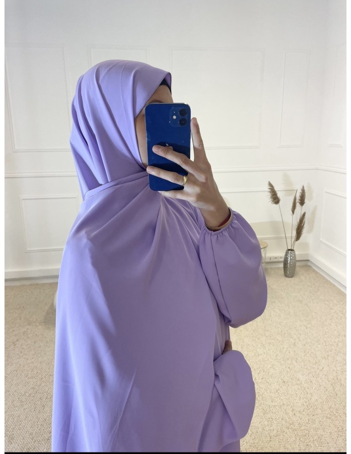 ABAYA AVEC VOILE INTÉGRÉ FEMME LILA MASTOUR - MASTOUR