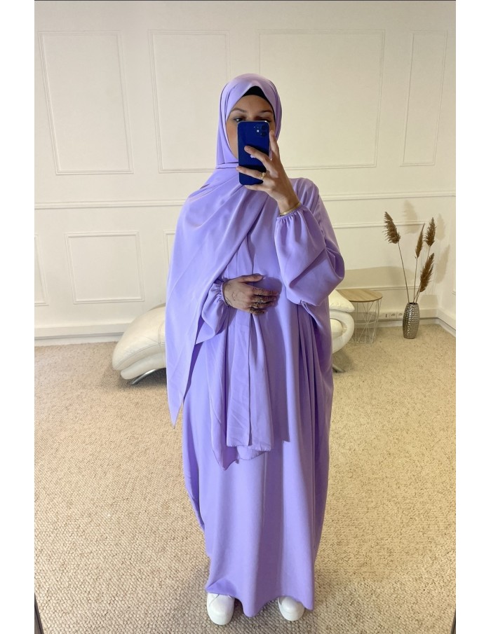 ABAYA AVEC VOILE INTÉGRÉ FEMME LILA MASTOUR - MASTOUR