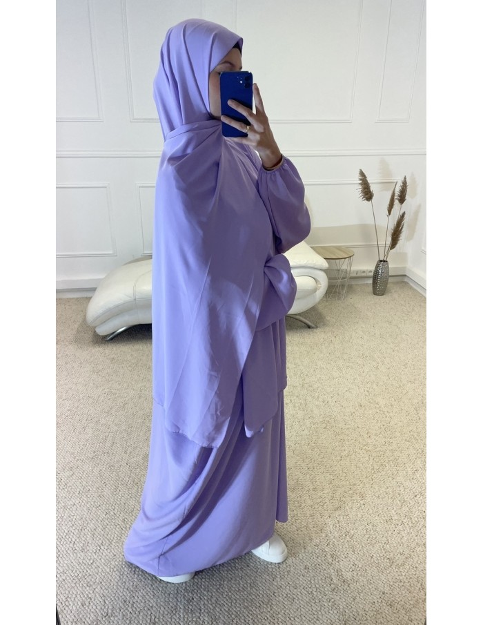 ABAYA AVEC VOILE INTÉGRÉ FEMME LILA MASTOUR - MASTOUR