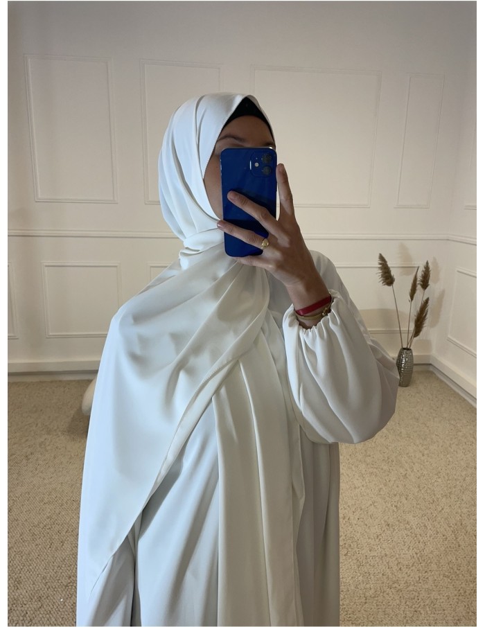 ABAYA AVEC VOILE INTÉGRÉ FEMME BLANC MASTOUR - MASTOUR