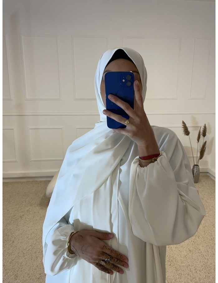 ABAYA AVEC VOILE INTÉGRÉ FEMME BLANC MASTOUR - MASTOUR
