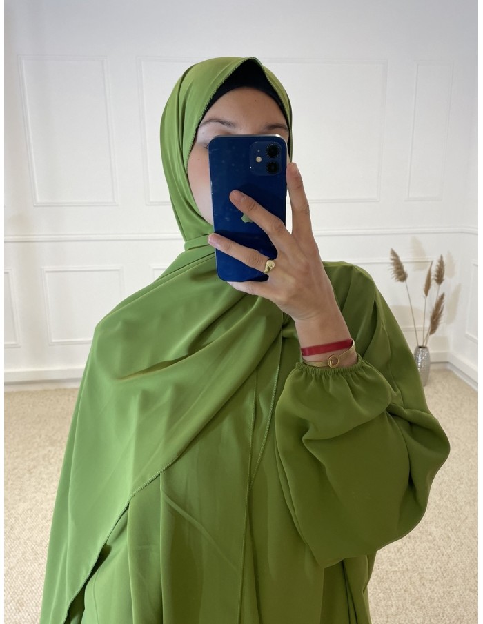 ABAYA AVEC VOILE INTÉGRÉ FEMME VERT MASTOUR - Tennis