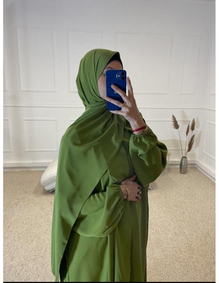 ABAYA AVEC VOILE INTÉGRÉ FEMME VERT MASTOUR - Tennis