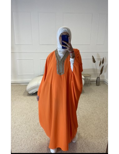 ABAYA MANCHE LONGUE AVEC BRODERIE...