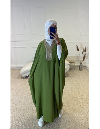 ABAYA MANCHE LONGUE AVEC BRODERIE...