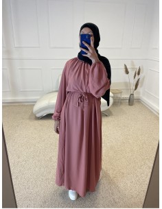 ABAYA LONGUE COL ROND...