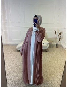 KIMONO PLISSÉ LONG FEMME ROSE