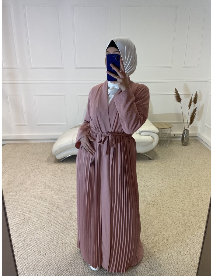 KIMONO PLISSÉ LONG FEMME ROSE - MASTOUR
