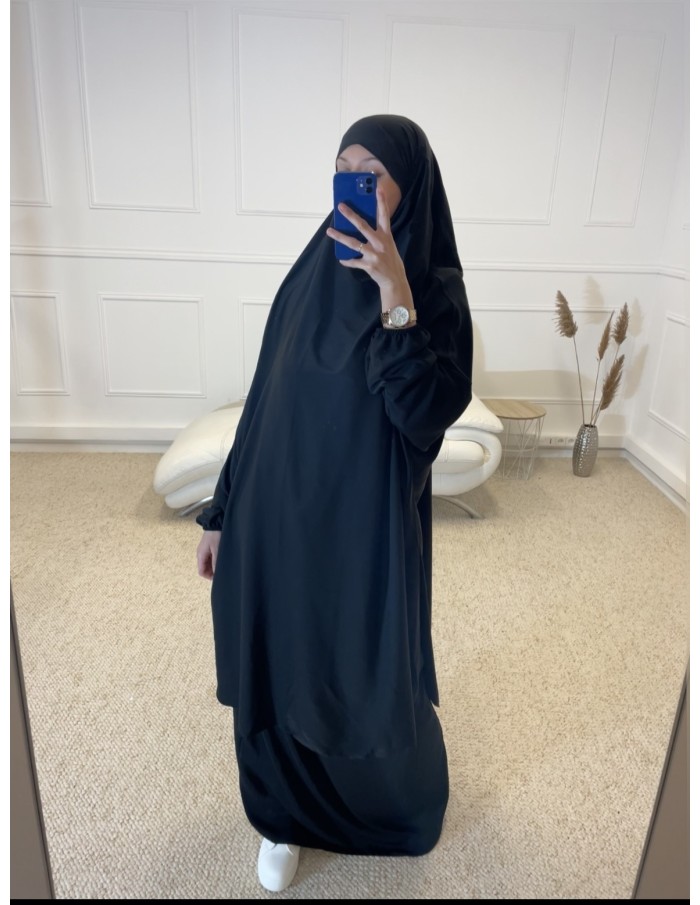 ENSEMBLE 2 PIÈCES JILBEB+JUPE FEMME NOIR - MASTOUR
