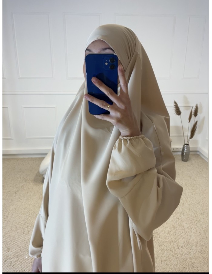 ENSEMBLE 2 PIÈCES JILBEB+JUPE FEMME BEIGE - MASTOUR