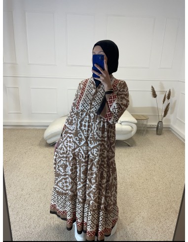 ABAYA IMPRIMÉ LONGUE TRICOLORE FEMME...