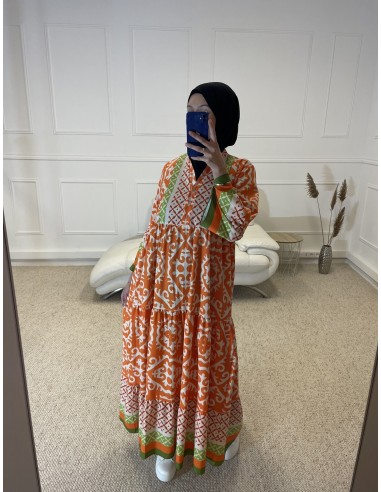 ABAYA IMPRIMÉ LONGUE TRICOLORE FEMME...