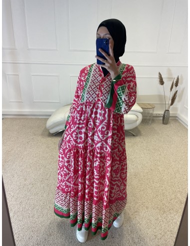 ABAYA IMPRIMÉ LONGUE TRICOLORE FEMME...