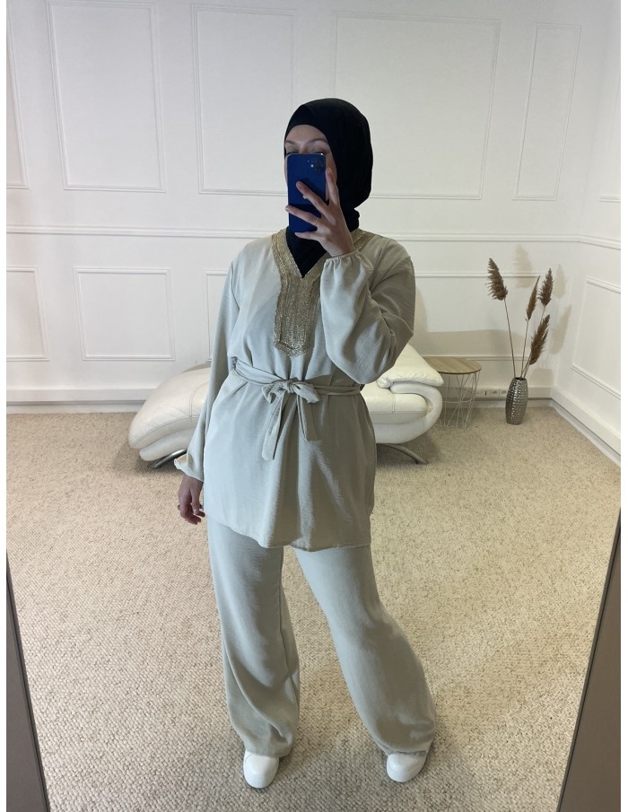 ENSEMBLE 2 PIÈCES FLUIDE MASTOUR BEIGE FEMME - MASTOUR