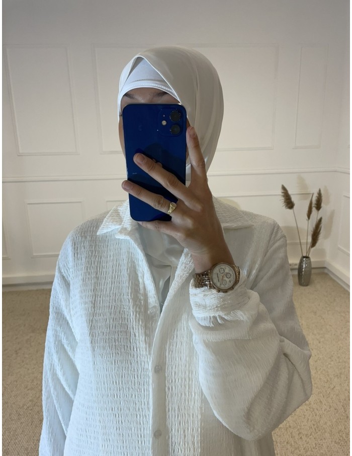CHEMISIER ROBE LONGUE FEMME BLANC - MASTOUR