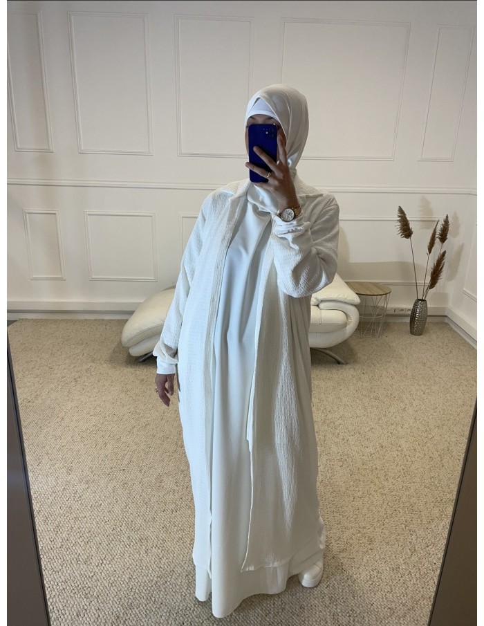 CHEMISIER ROBE LONGUE FEMME BLANC - MASTOUR