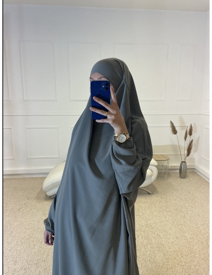 ENSEMBLE 2 PIÈCES JILBEB+JUPE FEMME GRIS - MASTOUR