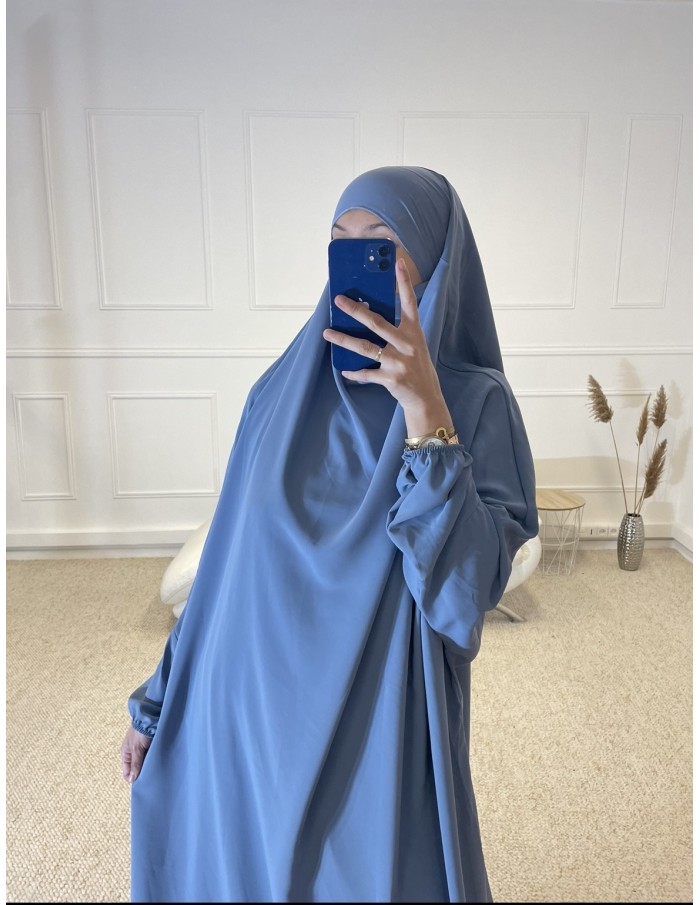 ENSEMBLE 2 PIÈCES JILBEB+JUPE FEMME BLEU - MASTOUR