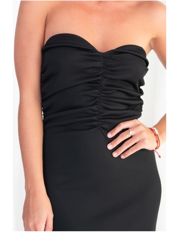 ROBE BUSTIER MOULANTE LONGUE NOIR– FEMME - TAILLE UNIQUE - Accueil