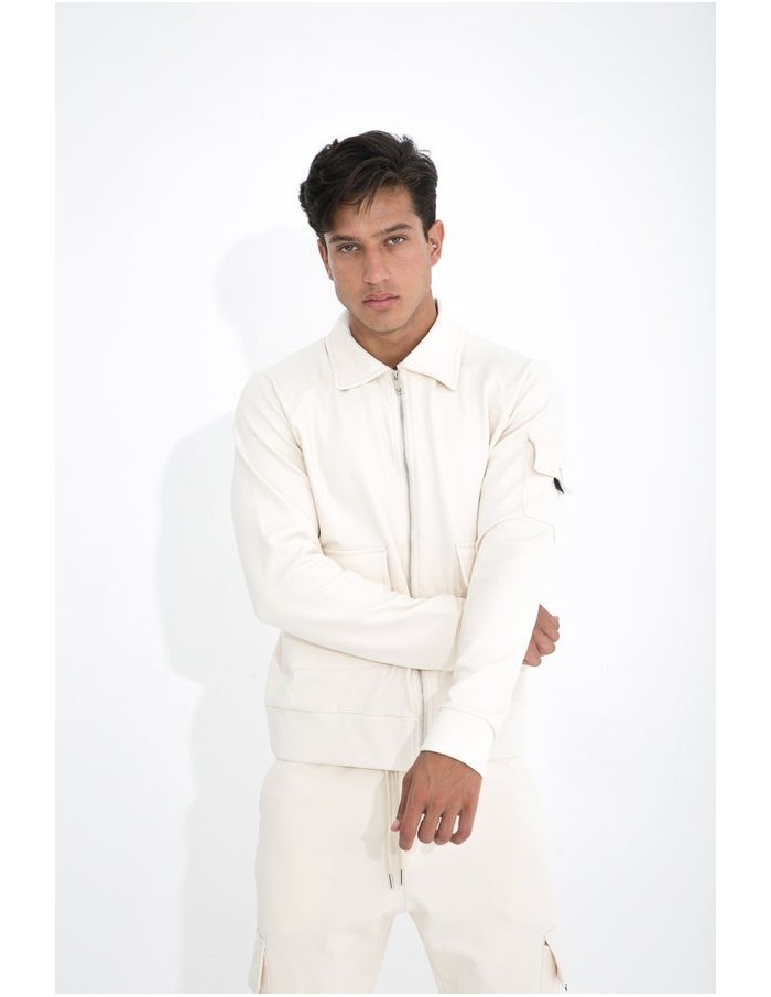 ENSEMBLE JOGGING CARGO ZIP BEIGE-LL717 - HOMME-IKAO - Accueil