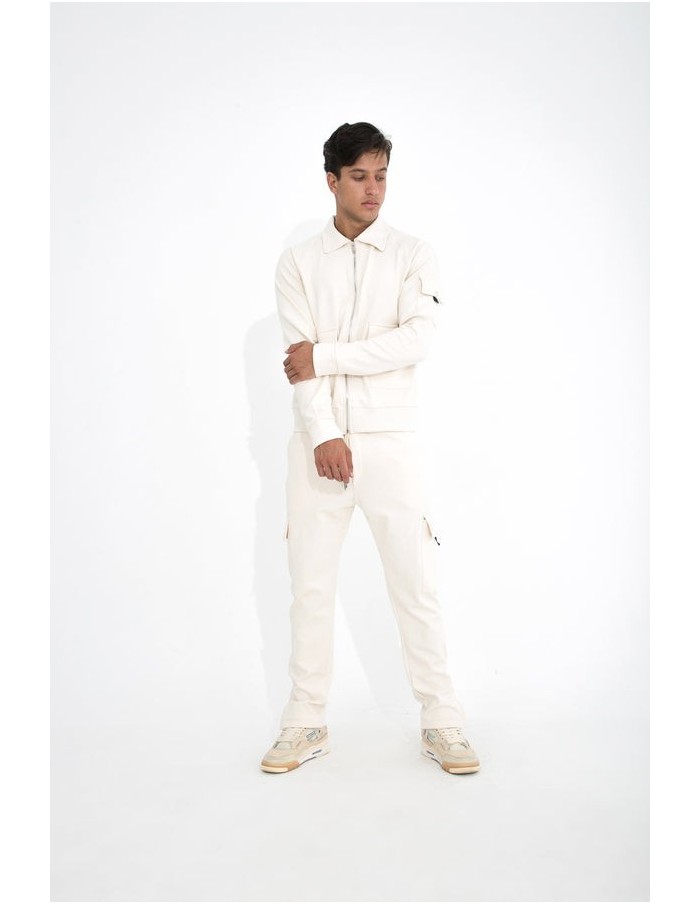 ENSEMBLE JOGGING CARGO ZIP BEIGE-LL717 - HOMME-IKAO - Accueil