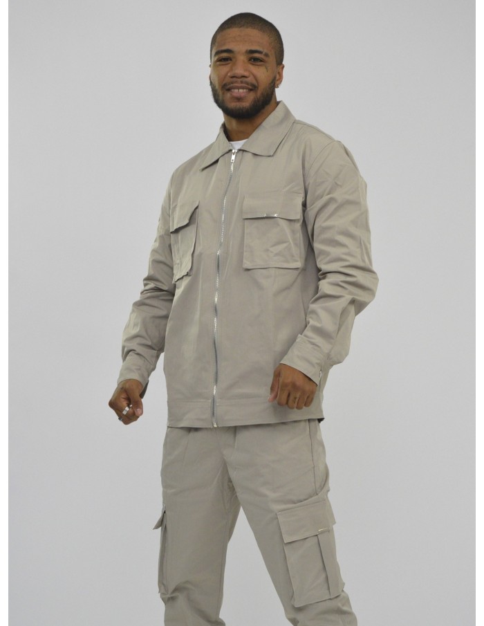 Ensemble uni veste cargo noir frilivin - HOMME - Accueil