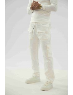 PANTALON CARGO LARGE - BLANC 2