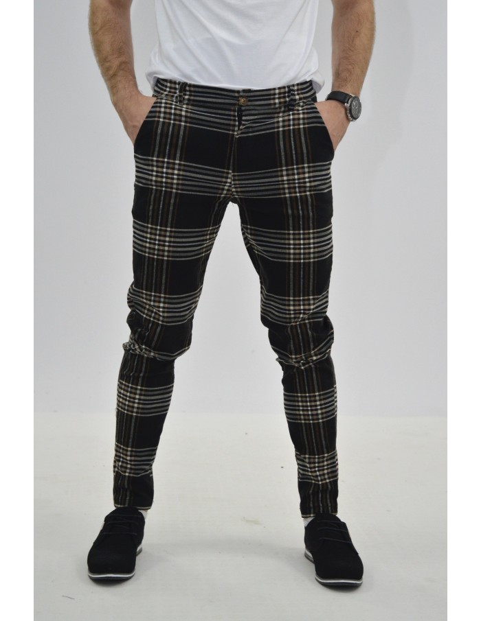 PANTALON TARTAN NOIR - HOMME - Accueil