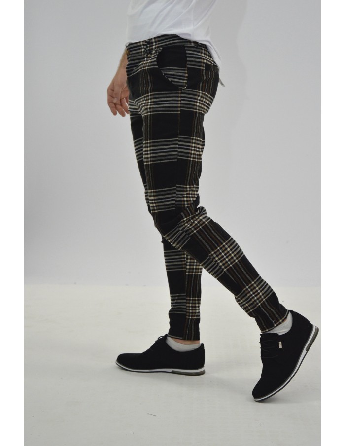 PANTALON TARTAN NOIR - HOMME - Accueil