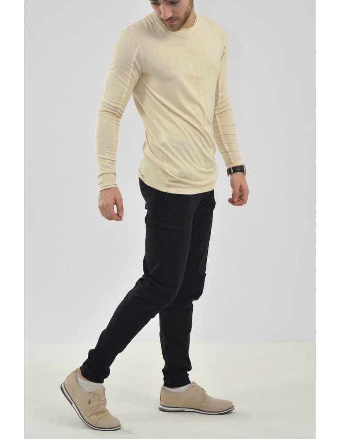 Tee Shirt Manches Longues beige - HOMME - Accueil