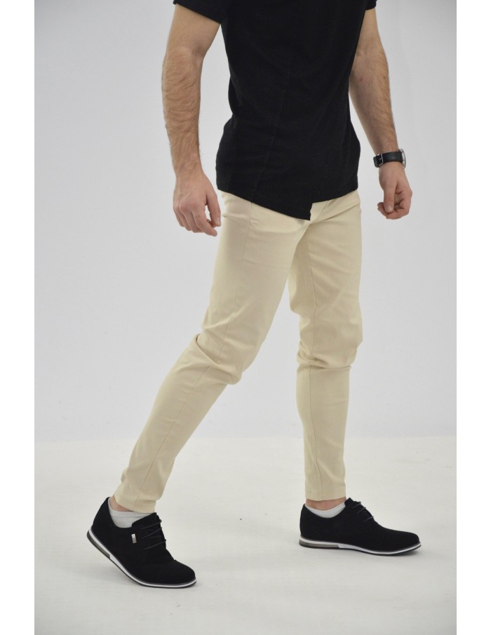 Pantalon Chino SKINNY BEIGE - HOMME - Accueil